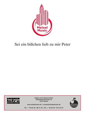 cover image of Sei ein bißchen lieb zu mir, Peter!